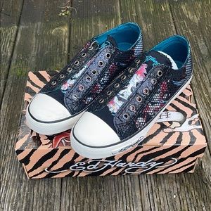 Brand New Ed Hardy Glitter Cage Sneakers